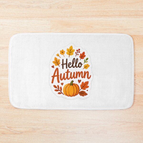Item preview, Hello Autumn Cute Pumpkin & Fall Leaves Sticker – Cozy Fall Vibes designed and sold by LearnFunStore.