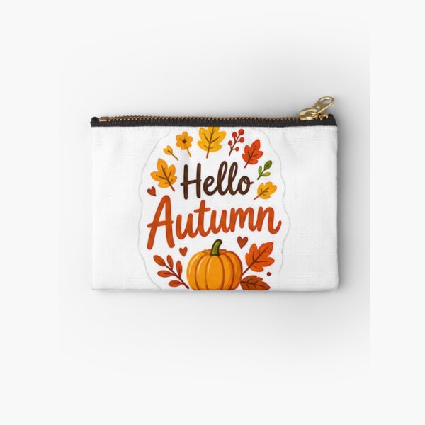Item preview, Hello Autumn Cute Pumpkin & Fall Leaves Sticker – Cozy Fall Vibes designed and sold by LearnFunStore.