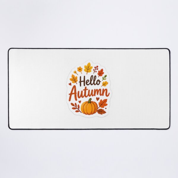 Item preview, Hello Autumn Cute Pumpkin & Fall Leaves Sticker – Cozy Fall Vibes designed and sold by LearnFunStore.
