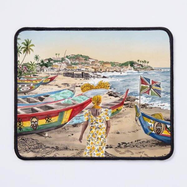 Item preview, Cape Coast Ghana Travel Poster – Coastal Africa Art designed and sold by POSTERIOCREW.