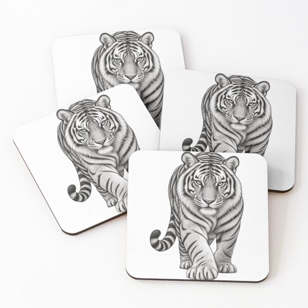 Item preview, Majestic Tiger Black and White Line Art designed and sold by Nicha Studio.