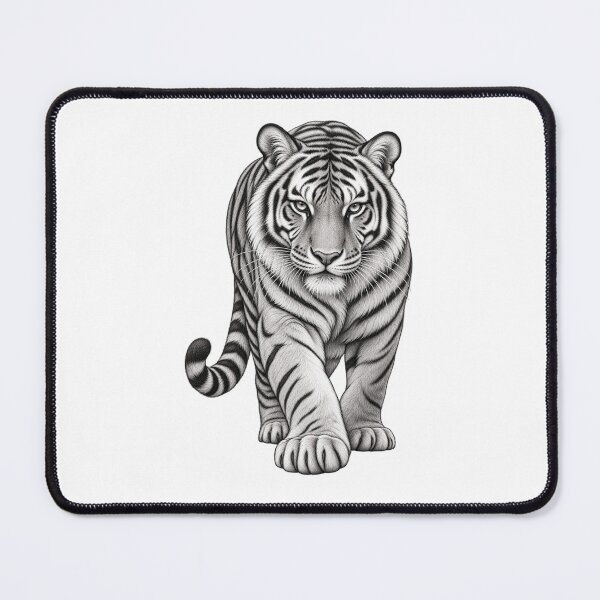 Item preview, Majestic Tiger Black and White Line Art designed and sold by Nicha Studio.