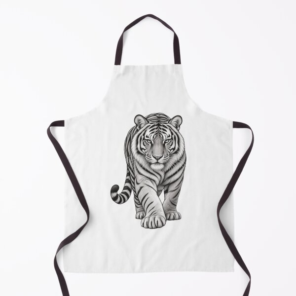 Item preview, Majestic Tiger Black and White Line Art designed and sold by Nicha Studio.