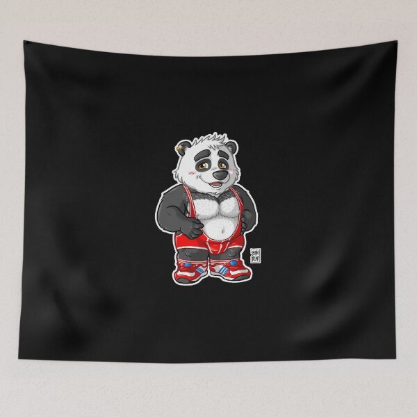 Item preview, Athletic Panda Bear Wrestler Suit Vector Illustration designed and sold by MiaSteeles.