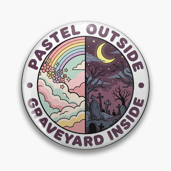 Item preview, Pastel Outside, Graveyard Inside — Split Goth Art designed and sold by TheCalmEdit.