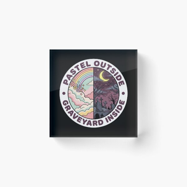 Item preview, Pastel Outside, Graveyard Inside — Split Goth Art designed and sold by TheCalmEdit.