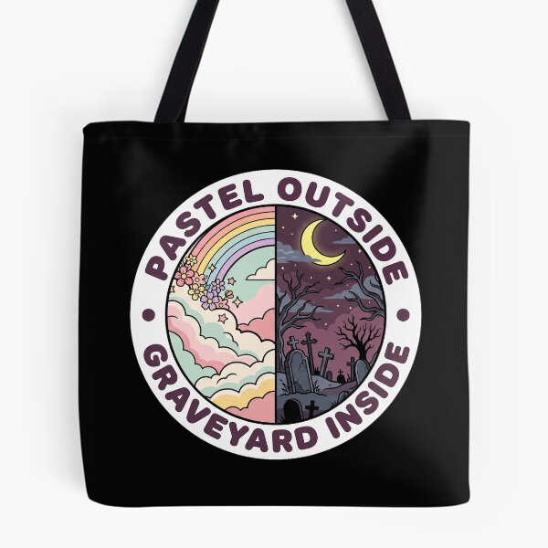 Item preview, Pastel Outside, Graveyard Inside — Split Goth Art designed and sold by TheCalmEdit.