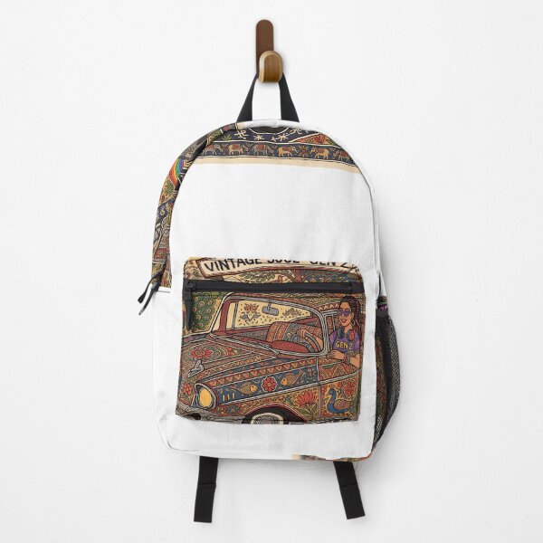 Item preview, Vintage Soul Gen Z Vibes - Retro Classic Car Madhubani Fusion Art designed and sold by robertronda1.