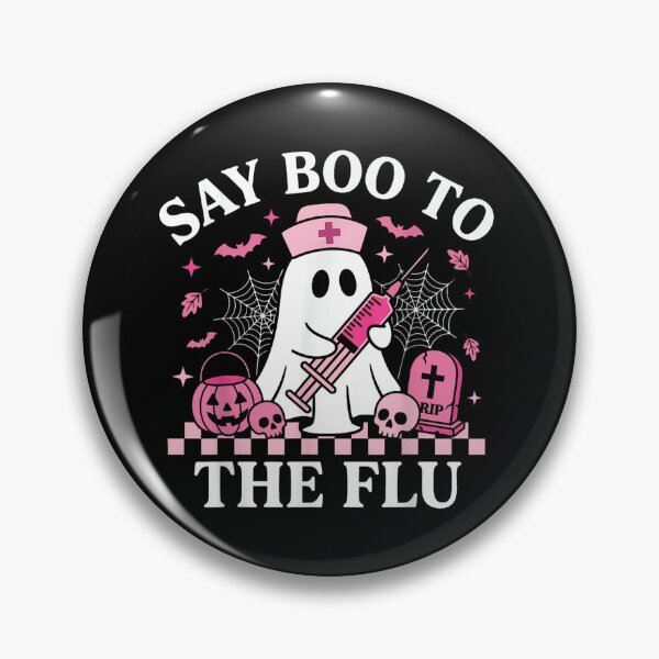 Item preview, Say Boo to The Flu Funny Nurse Ghost Halloween Vaccine designed and sold by YubitaLeLe.