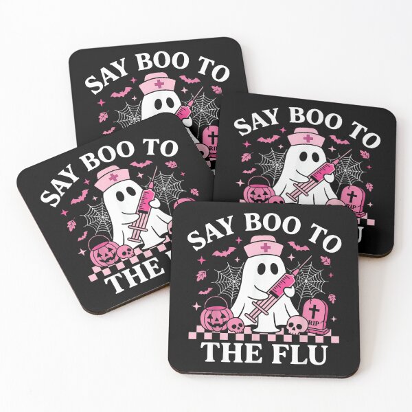 Item preview, Say Boo to The Flu Funny Nurse Ghost Halloween Vaccine designed and sold by YubitaLeLe.