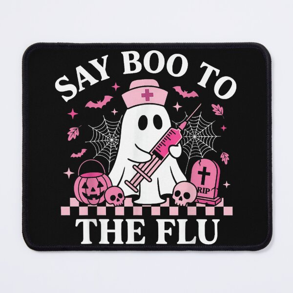 Item preview, Say Boo to The Flu Funny Nurse Ghost Halloween Vaccine designed and sold by YubitaLeLe.