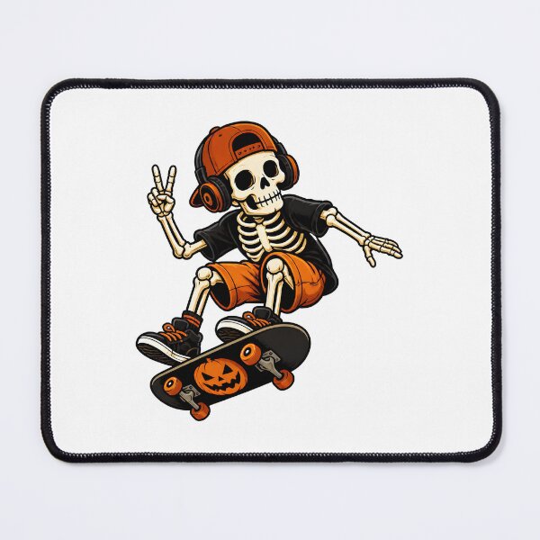 Item preview, Skeleton Skateboarding Wearing headphones Halloween Funny designed and sold by Dmo3HarkoArt.