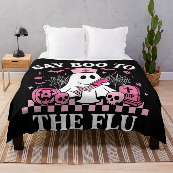 Item preview, Say Boo to The Flu Funny Nurse Ghost Halloween Vaccine designed and sold by YubitaLeLe.