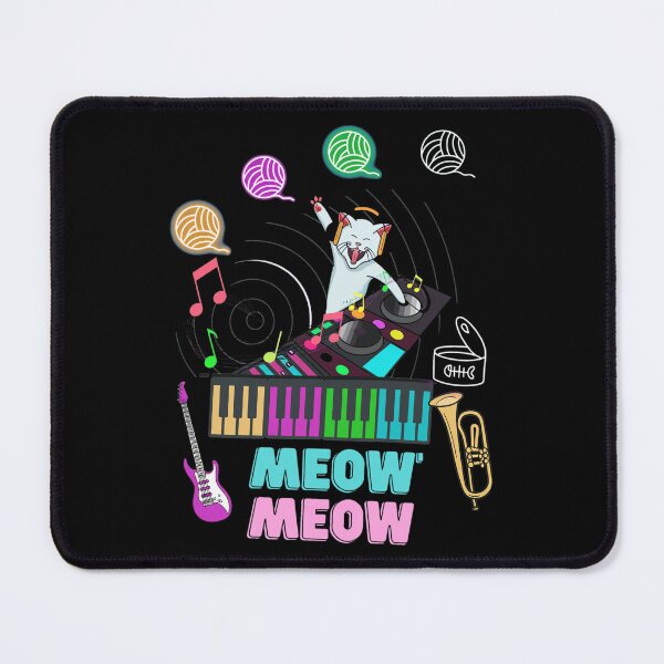 Item preview, DJ Cat MEOW MEOW Fiesta de música Personaje juguetón y adorable Arte designed and sold by Myrtiowski.