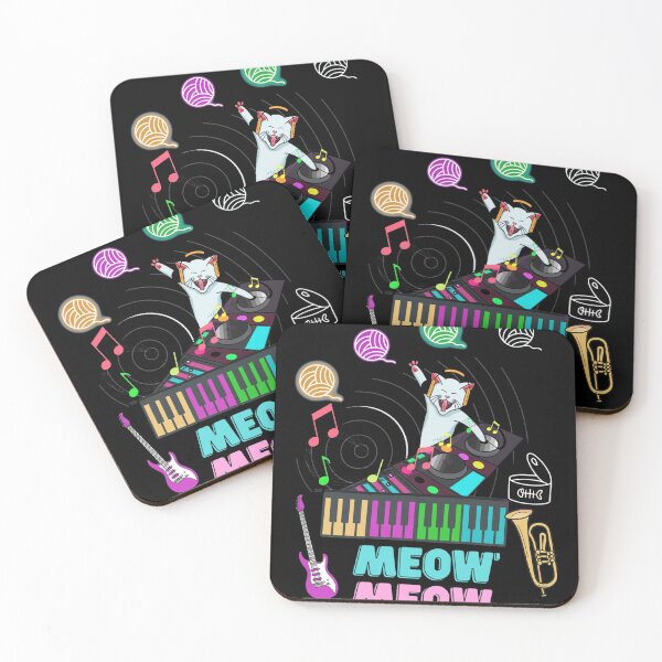 Item preview, DJ Cat MEOW MEOW Music Party Playful Cute Character Art designed and sold by Myrtiowski.