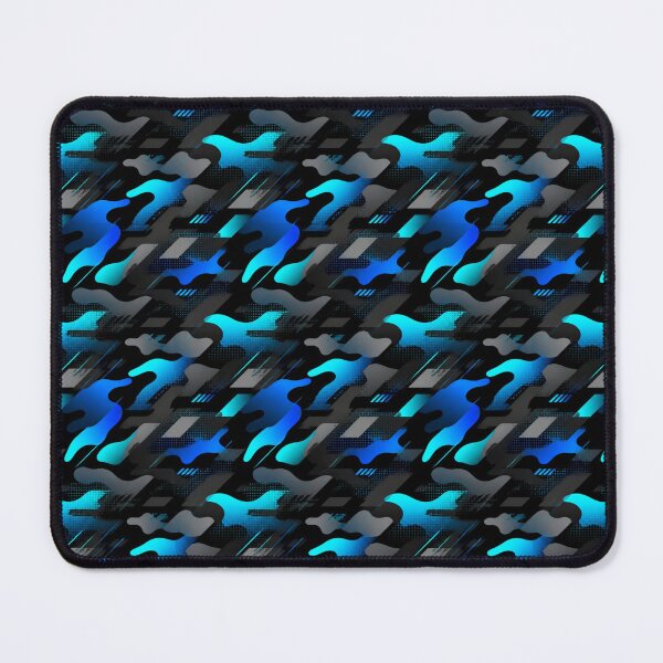 Item preview, Fluorescent Cyan–Blue Urban Camouflage – Seamless Pattern designed and sold by The Digital Compass.