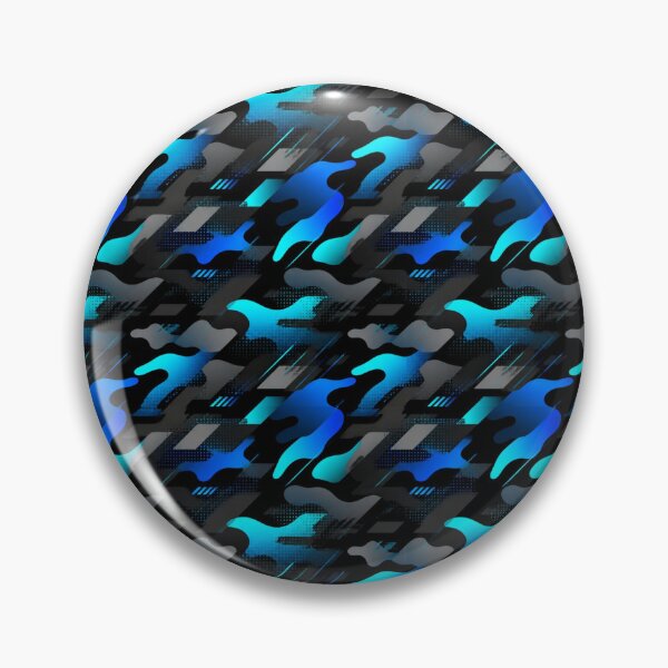 Item preview, Fluorescent Cyan–Blue Urban Camouflage – Seamless Pattern designed and sold by The Digital Compass.