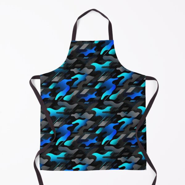 Item preview, Fluorescent Cyan–Blue Urban Camouflage – Seamless Pattern designed and sold by The Digital Compass.