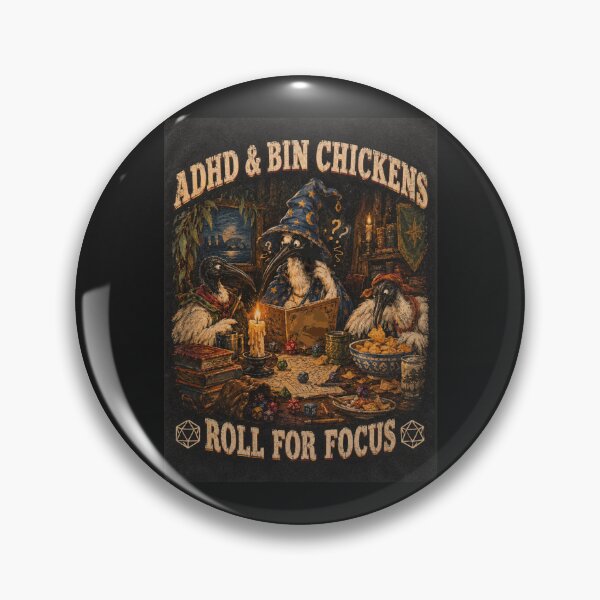 Item preview, ADHD Bin Chicken Tabletop RPG Roll For Focus designed and sold by Yellowriversss.