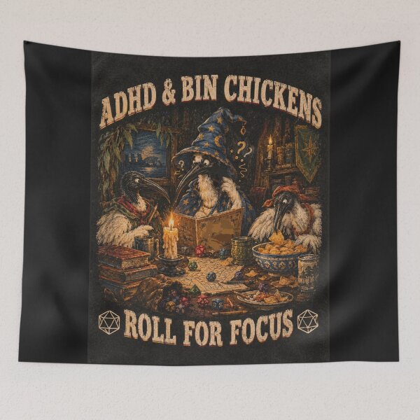 Item preview, ADHD Bin Chicken Tabletop RPG Roll For Focus designed and sold by Yellowriversss.