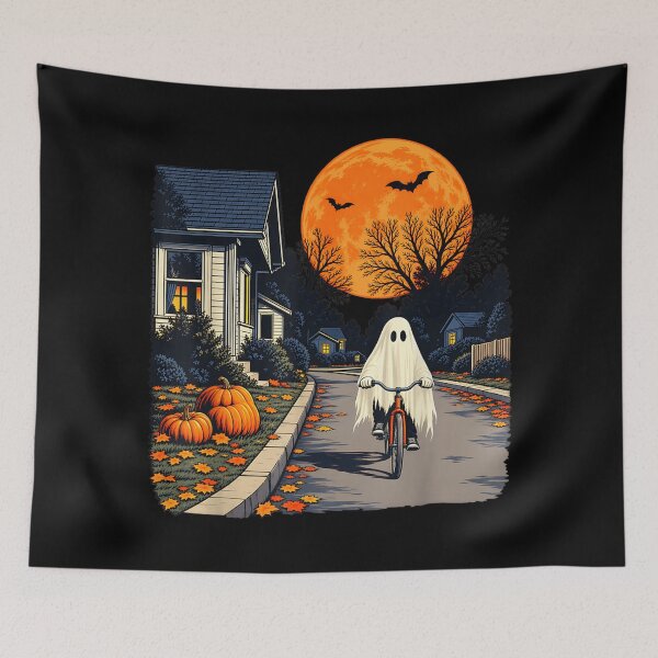 Item preview, Halloween Ghost Biking Spooky Vintage Halloween designed and sold by YubitaLeLe.