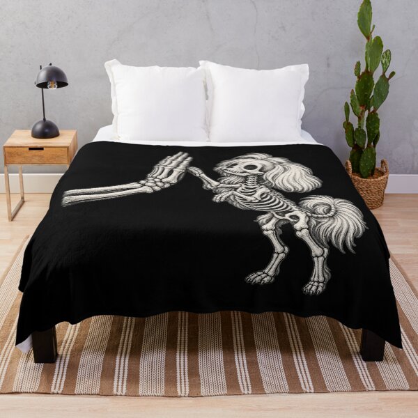 Item preview, Bone to Be Wild – Skeletal Maltese High Five designed and sold by NomadIdeasCo.