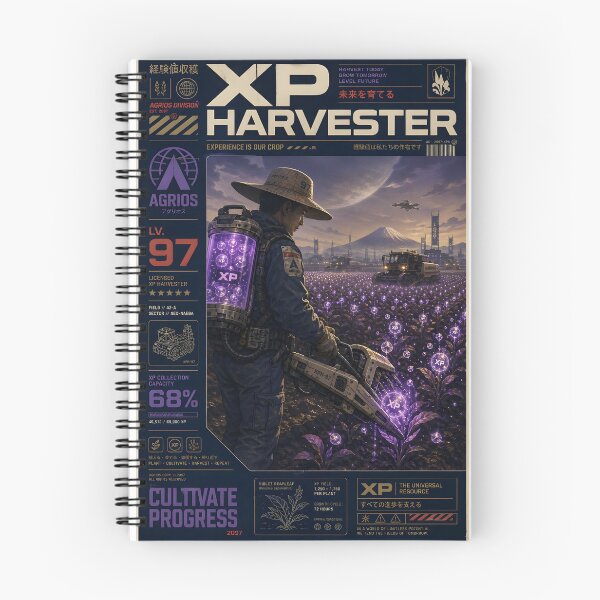 Item preview, XP Harvester – Futuristic Gaming Farm designed and sold by Echo Trend Prints.