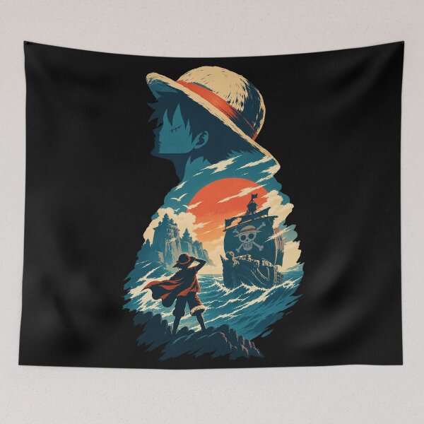 Item preview, Luffy Silhouette One Piece Sunset Poster designed and sold by · GAMING SOUL ·.