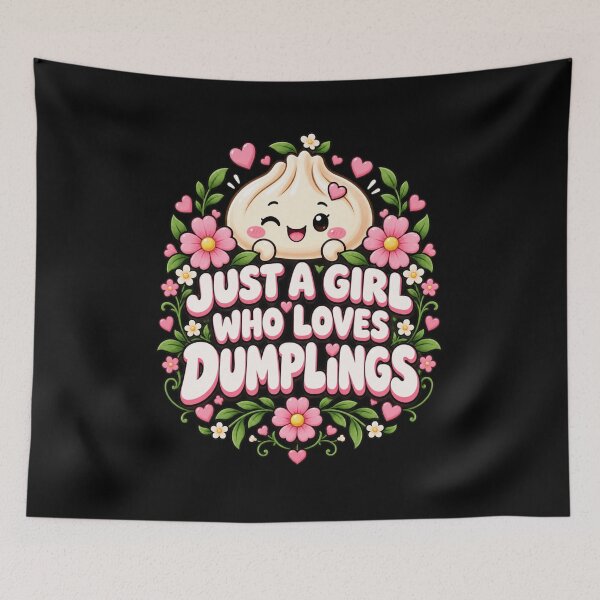 Item preview, Just a Girl Who Loves Dumplings Heart Eyes Bao Kawaii T-Shirt – Dumpling Lover Gift, Cute Asian Food Graphic Tee designed and sold by Trendably.