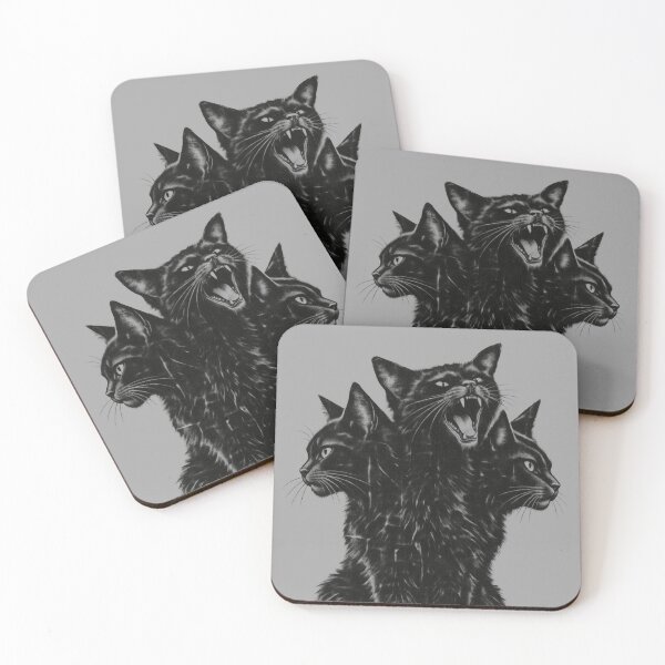 Item preview, Three Headed Black Cat Gothic Grunge Goth Y2K Halloween Emo designed and sold by JackCurtis1991.