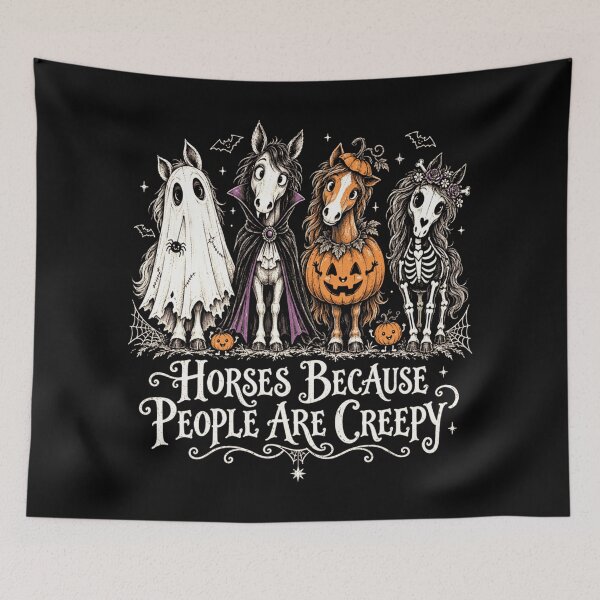 Item preview, Men's Halloween Horses Because People are Creepy Costume Group Performance designed and sold by YubitaLeLe.