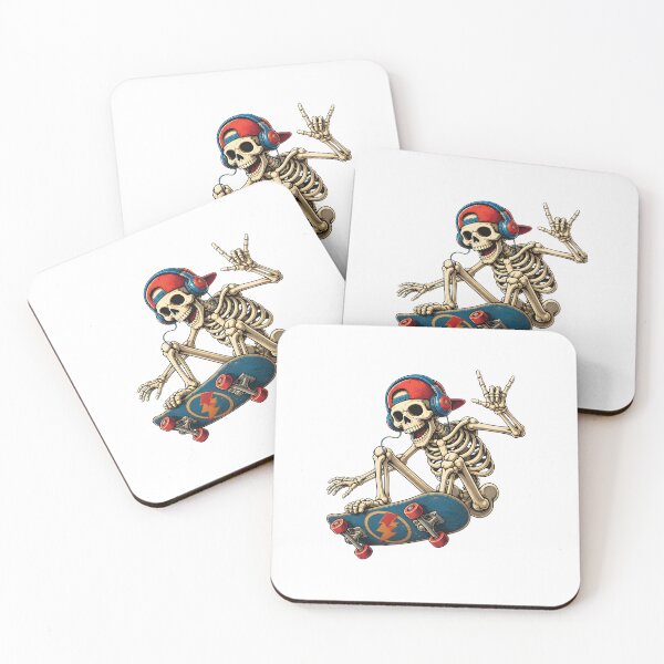 Item preview, Skeleton Skateboarding Headphones Cap Art designed and sold by Dmo3HarkoArt.