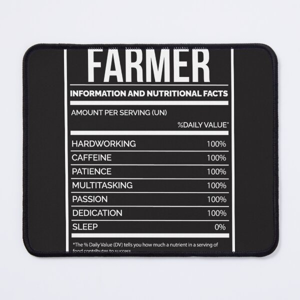 Item preview, Funny Farmer Nutrition Label Design for Agriculture Enthusiasts designed and sold by PegaGamer.