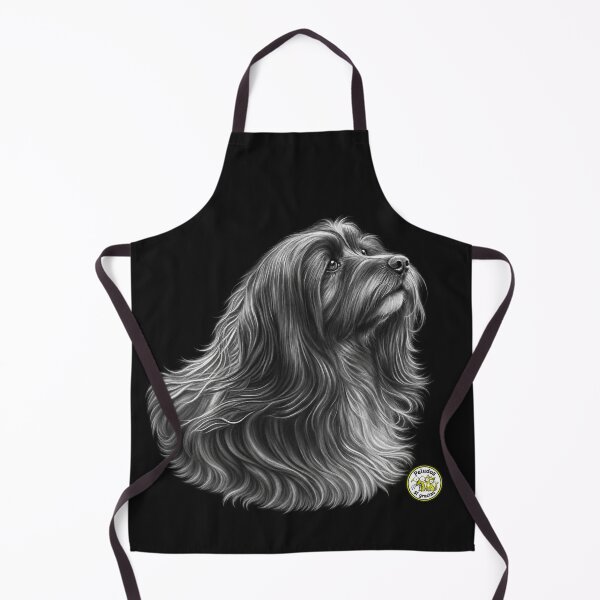 Item preview, Charcoal-style portrait of a long-haired mixed-breed dog designed and sold by Peludos, Sí gracias.