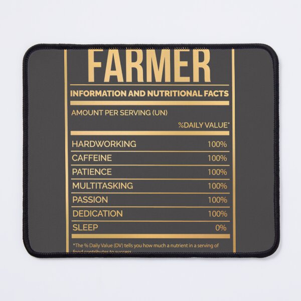 Item preview, Funny Farmer Nutrition Label Design in Gold - Humorous Agriculture Graphic designed and sold by PegaGamer.