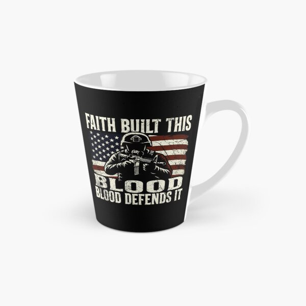 Item preview, Faith Built This Blood Defends It Vintage Military Soldier American Flag Design designed and sold by YasuoShop.