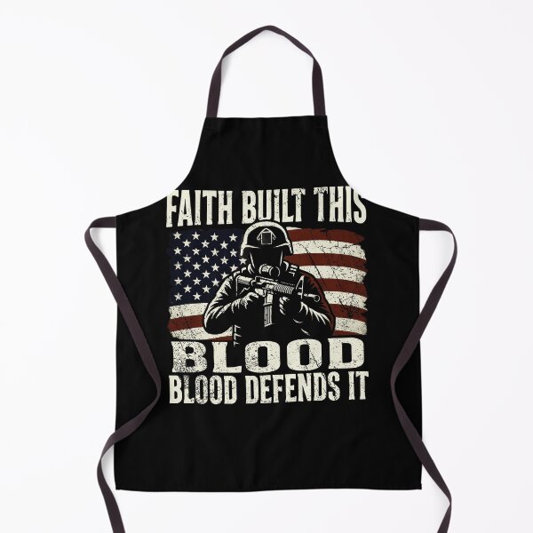 Item preview, Faith Built This Blood Defends It Vintage Military Soldier American Flag Design designed and sold by YasuoShop.