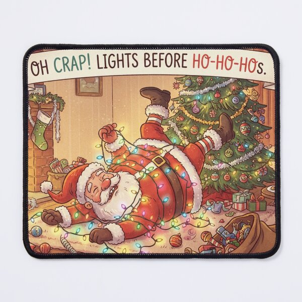 Item preview, Oh Crap Lights Before Ho Ho Hos Funny Santa Christmas Humor designed and sold by CreativeNest Prints.