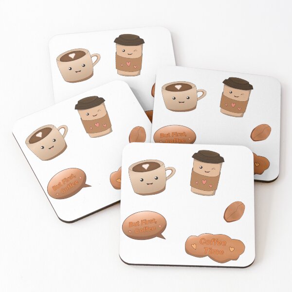 Artikelvorschau, Niedliches Sticker-Set für Kaffeeliebhaber entworfen und verkauft von CanvasCharms.