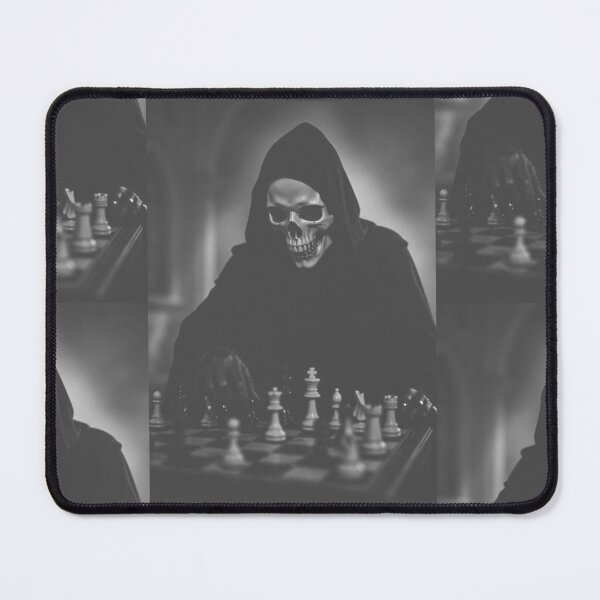 Item preview, Skull, Grim Reaper, Death, playing a game of chess designed and sold by 4gottenlore.