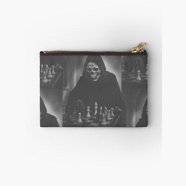 Item preview, Skull, Grim Reaper, Death, playing a game of chess designed and sold by 4gottenlore.
