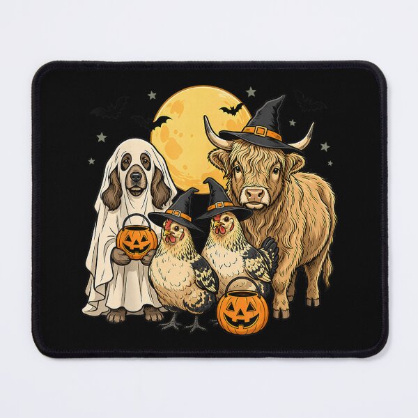 Item preview, Halloween Animals Trick or Treat Highland Cow, Dog, Chickens designed and sold by YubitaLeLe.