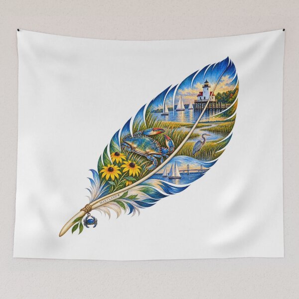 Item preview, Maryland Chesapeake Feather designed and sold by Whimspired By Paxx.