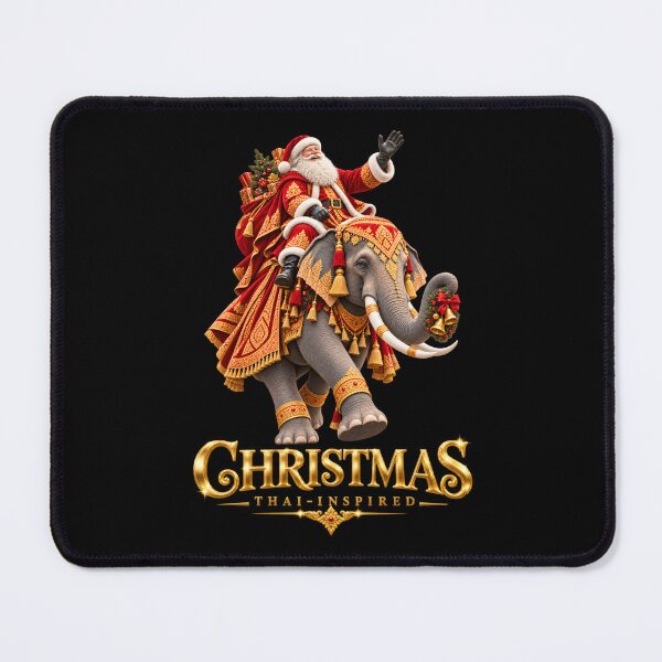 Item preview, Thai Elephant Santa Christmas Festive Art designed and sold by Fur Damage Co. | Funny Husky Designs.