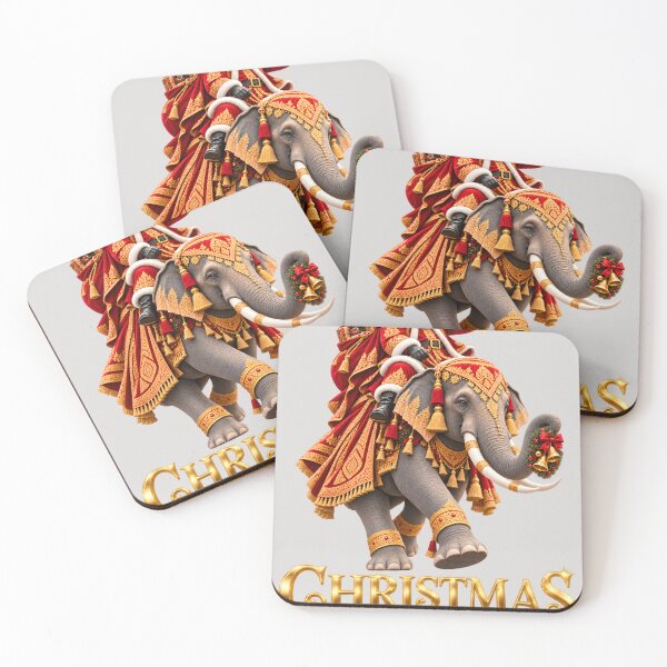 Item preview, Thai Elephant Santa Christmas Festive Art designed and sold by Fur Damage Co. | Funny Husky Designs.
