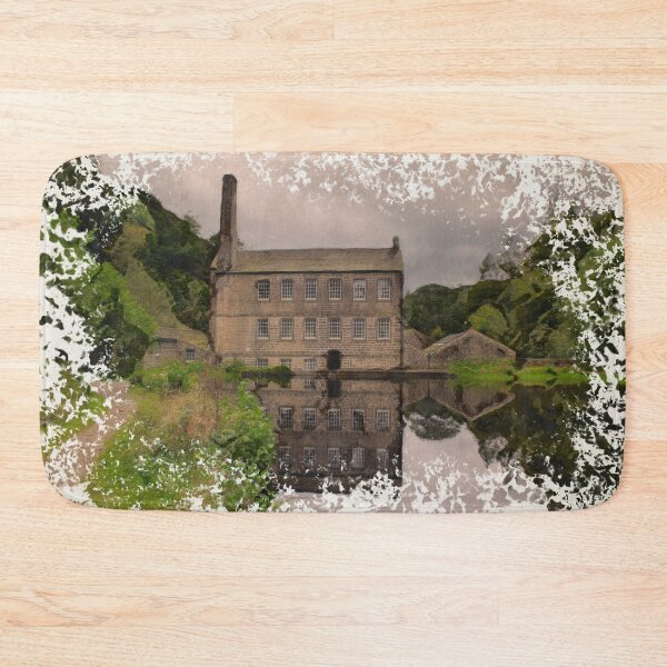 Item preview, Vintage Gibson Mill Art, Hardcastle Crags Yorkshire Mill Reflection designed and sold by ArtworkNorth.