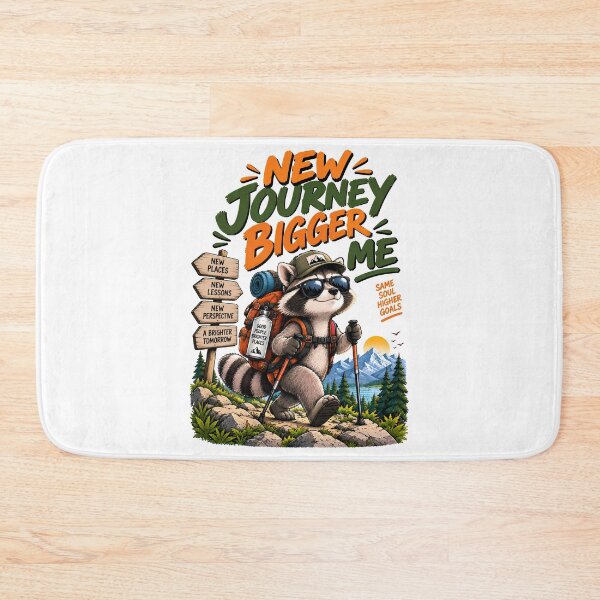 Item preview, New Journey Bigger Me Funny Raccoon Hiking Adventure Motivational Design designed and sold by BDLuck2021.