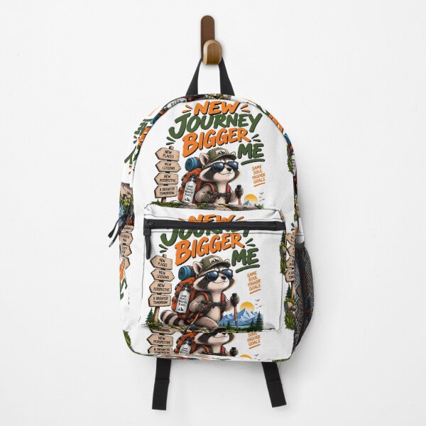 Item preview, New Journey Bigger Me Funny Raccoon Hiking Adventure Motivational Design designed and sold by BDLuck2021.