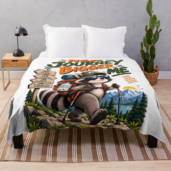 Item preview, New Journey Bigger Me Funny Raccoon Hiking Adventure Motivational Design designed and sold by BDLuck2021.