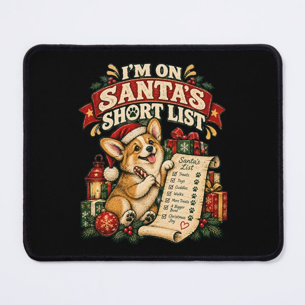 Item preview, Holiday Helper on Short Legs — Festive Corgi Dog Art designed and sold by Crystal-Tree.